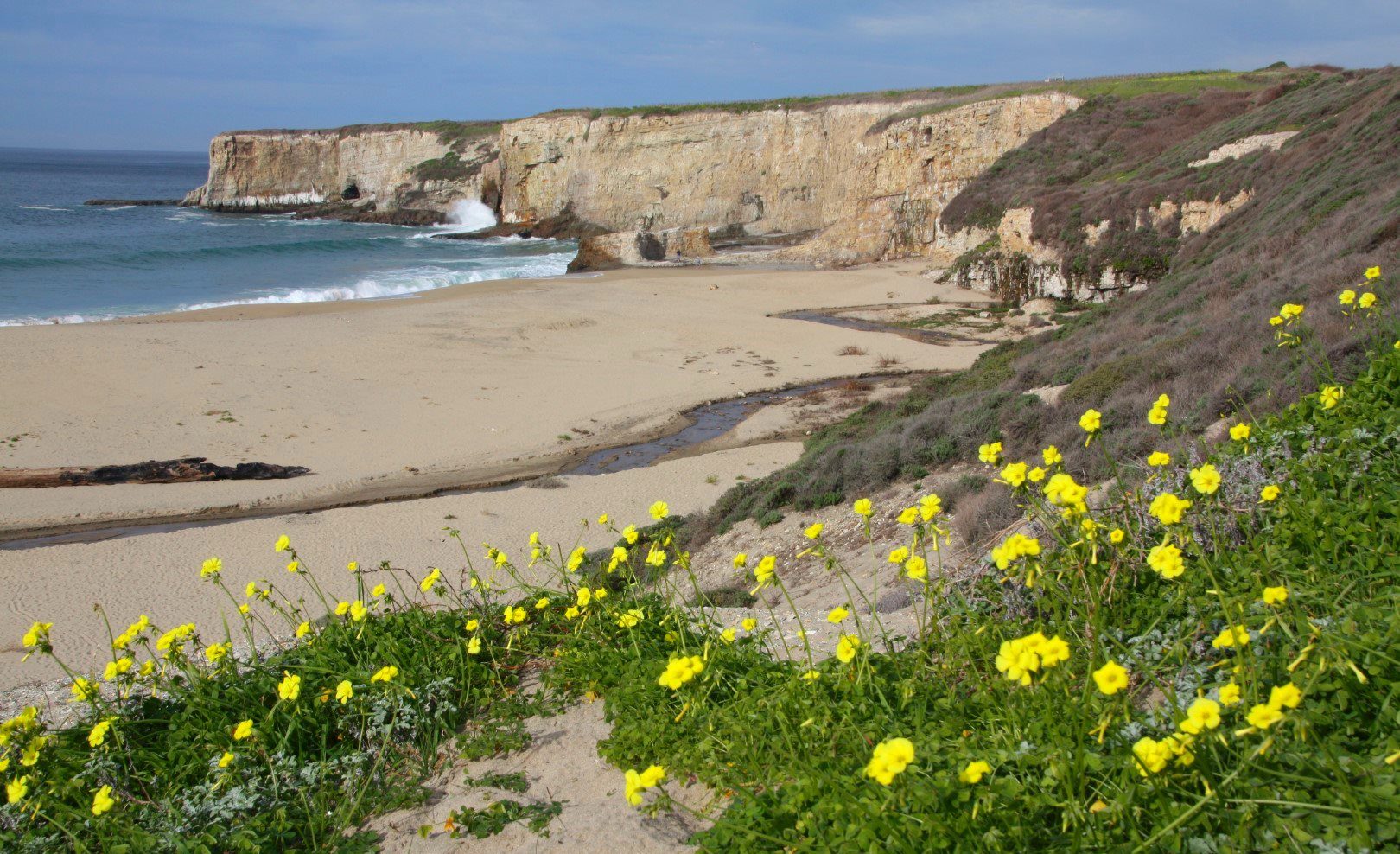 California coastline with hills and ocean